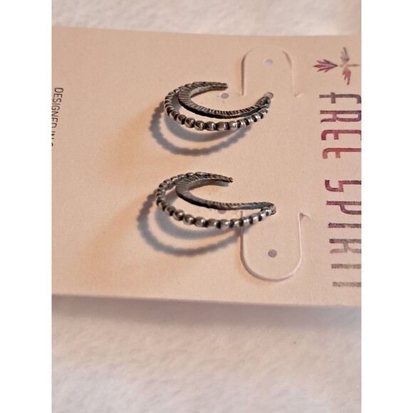 NEW Peyote Bird Free Spirit Sterling Silver Double Hoop Style Earrings Pierced - Picture 3 of 5